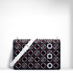 Dior Black Multicolor Tufted Flowers Diorama Flap Bag