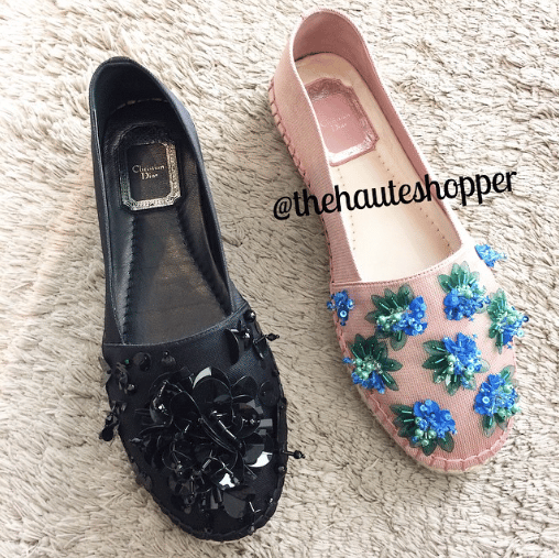 Dior Black/Pink Embellished Espadrilles