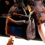 Fendi Brown/Red/Blue Shearling Peekaboo Bag - Fall 2015 Runway