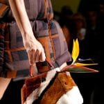 Fendi White/Brown/Burgundy Fur Peekaboo Bag - Fall 2015 Runway