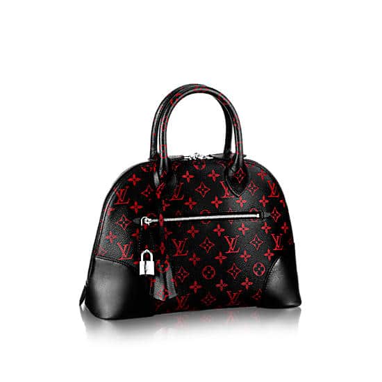 red and black lv bag