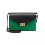 Mulberry Jungle Green/Midnight Blue Heavy Suede with Black Calf Leather Delphie Bag