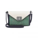 Mulberry Jungle Green/Midnight Blue/Cream Woven Leather Small Dephie Bag