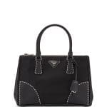 Prada Black Leather/Nylon City Stitch Tote Bag
