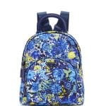 Prada Blue Floral Tessuto Stampato Floral Backpack