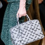 Prada Grey Molecule Print Top Handle Bag - Fall 2015 Runway