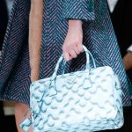 Prada Light Blue Molecule Print Top Handle Bag - Fall 2015 Runway