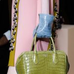 Prada Lime Green Crocodile Top Handle Bag - Fall 2015 Runway