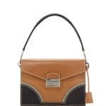 Prada Natural/Black Vachetta Bicolor Shoulder Bag