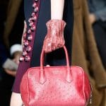 Prada Red Ostrich Top Handle Bag - Fall 2015 Runway