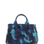 Prada Royal Blue Canapa Canvas Camouflage Gardener's Tote Bag
