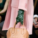 Prada Tan Ostrich Top Handle Bag - Fall 2015 Runway