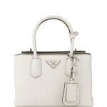 Prada White Saffiano Twin Bag