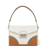 Prada White/Natural Vachetta Bicolor Shoulder Bag