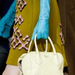 Prada Yellow Ostrich Top Handle Bag - Fall 2015 Runway