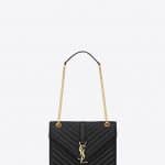 Saint Laurent Black Matelasse Classic Monogram Satchel Medium Bag