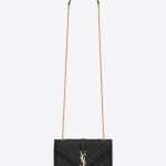 Saint Laurent Black Matelasse Classic Monogram Satchel Small Bag