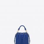 Saint Laurent Blue Classic Emmanuelle Fringed Bucket Small Bag