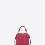 Saint Laurent Dark Pink Classic Emmanuelle Fringed Bucket Small Bag