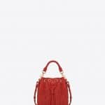 Saint Laurent Lipstick Red Classic Emmanuelle Fringed Bucket Small Bag