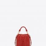 Saint Laurent Lipstick Red Classic Emmanuelle Fringed Bucket Small Bag