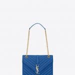 Saint Laurent Royal Blue Matelasse Classic Monogram Satchel Medium Bag