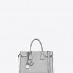 Saint Laurent Silver Metallic Classic Baby Sac De Jour Bag