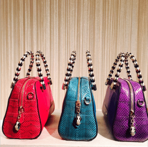 Bulgari Red/Blue/Violet Signature Bags - Fall 2015