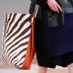 Celine Orange/White/Brown Zebra Print Large Tote Bag - Fall 2015 Runway