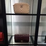 Chanel Beige Camera Chevron Bag:Burgundy Surpique Chevron Bags