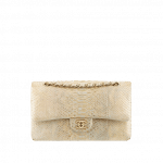 Chanel Beige Python Classic Flap Medium Bag - Spring 2015 Act 2