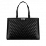 Chanel Black Chevron Boy Shopping Bag - Spring 2015 Act 2