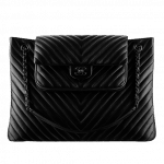Chanel Black Chevron Shopping Bag - Spring 2015 Act 2