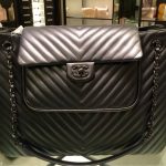 Chanel Black Chevron Tote Bag
