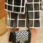 Chanel Black/White Woven Boy Bag - Fall 2015 Runway