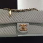 Chanel Grey Chevron Flap Bag