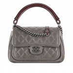Chanel Grey Quilted Flap with Rigid Handle Large Bag - Spring 2015 Act 2