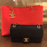 Chanel Red Tote/Black Flap Chevron Bags