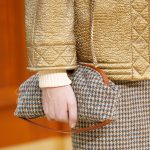 Chanel Tan/Beige/Blue Houndstooth Print Clutch Bag - Fall 2015 Runway