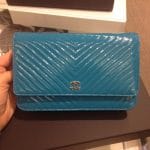 Chanel Turquoise Chevron WOC Bag