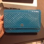 Chanel Turquoise Chevron WOC Bag