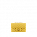 Chanel Yellow Chevron Extra Mini Flap Bag - Spring 2015 Act 2