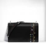 Dior Black Floral and Stripes Printed Diorama Flap Bag - Spring 2015