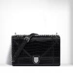 Dior Black Glossy Crocodile Diorama Flap Bag - Spring 2015