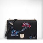 Dior Black Quilted and Embroidered Diorama Flap Bag - Spring 2015