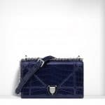 Dior Navy Glossy Crocodile Diorama Flap Bag - Spring 2015