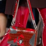 Dior Red/Grey Crocodile Diorama Flap Bag - Fall 2015 Runway