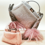 Fendi Grey/Pink Fur Peekaboo Bags - Fall 2015