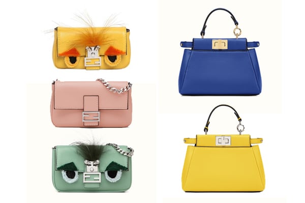 Fendi Yellow Micro Peekaboo Handle Bag