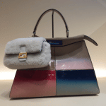 Fendi Multicolor Geometric Peekaboo Bag with White Fur Micro Baguette Bag - Fall 2015